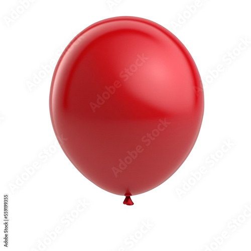 Red balloon isolated on transparent background, PNG. AI generative