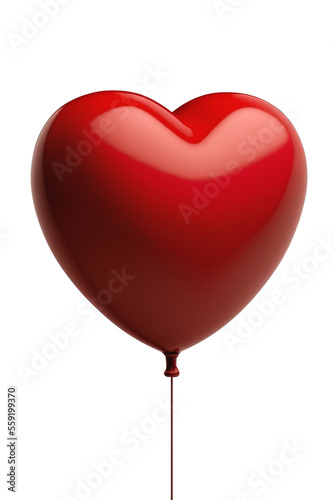 Wallpaper Mural Valentines day celebration. Red heart shape balloon isolated on transparent background, PNG. AI generative Torontodigital.ca