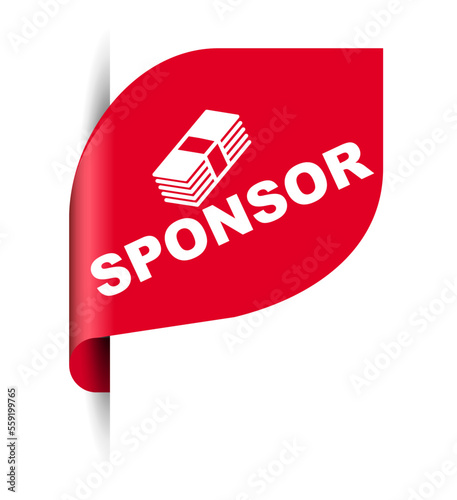 red vector illustration banner sponsor