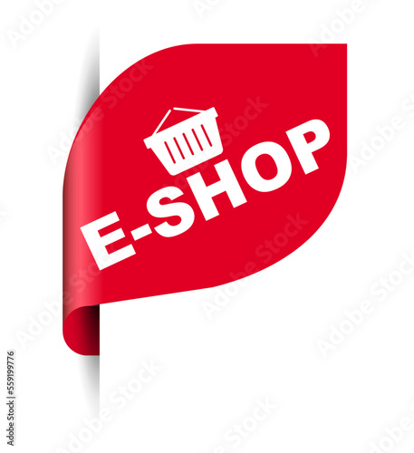 red vector illustration banner eshop