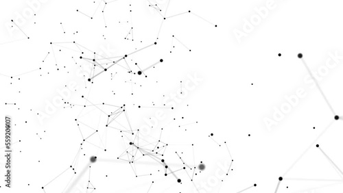 Motion design abstraction black web on a white background. Black lexus 4k white background. Black dots connected by lines. Plexus background.