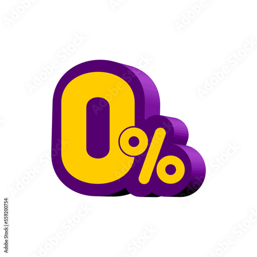 Purple and yellow Zero (0) percent commission banner template - 0%.