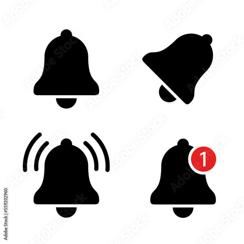 Notification bell icon set