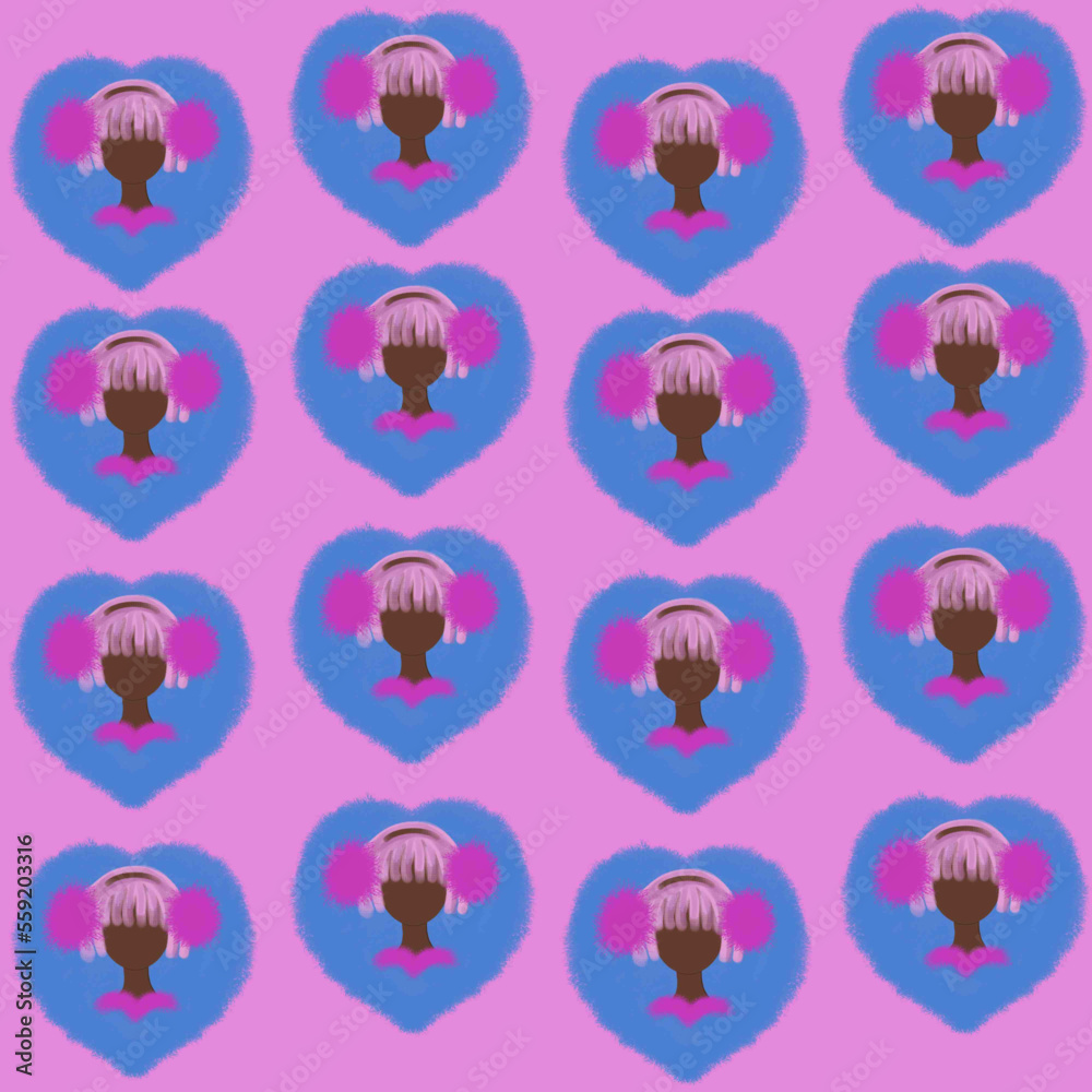 fashionable baby,beautifully and smartly dressed girl,pink sweater, blue jeans,fluffy headphones, pink hair,heart,stylish girl,stylist set of pink and blue buttons fashionable baby,beautifully and smartly dressed girl,pink sweater, blue jeans,fluffy headphones, pink hair,heart,stylish girl,stylist set of pink and blue buttons