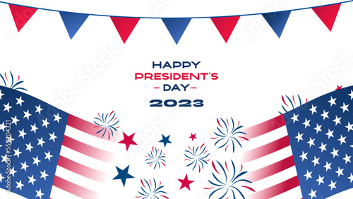 Happy Presidents Day 2023 American Flag Background