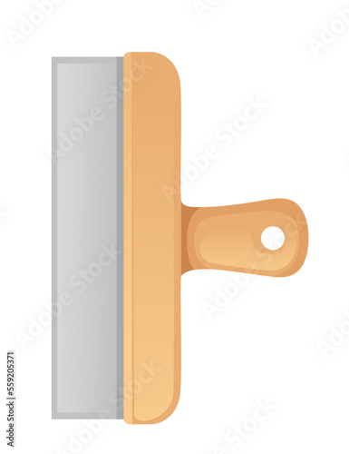 Putty knife hand tool instrument vector illustration isolated on white background