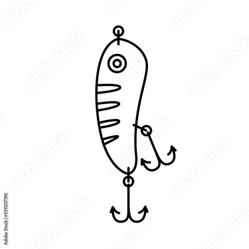 Fish bait icon outline design vector illustration on white background