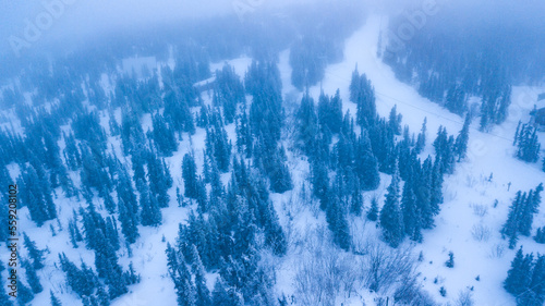 Winter in Fairbanks Alaska Drone Snow