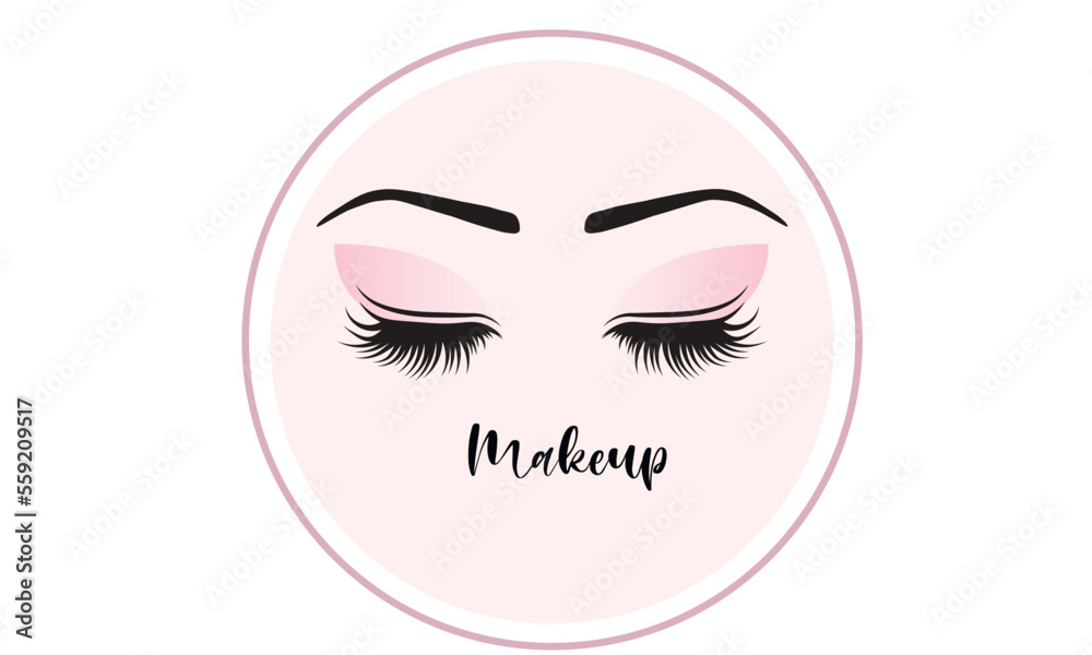 Modern logo for makeup artists. Eye icon with makeup Modern logo for makeup artists. Eye icon with makeup