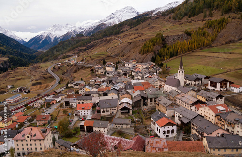 View over the village Ardez in Switzerland photo