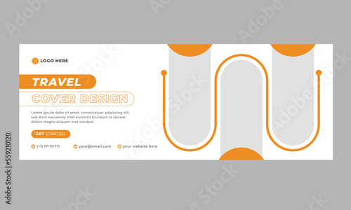 Travel facebook cover or web banner design template