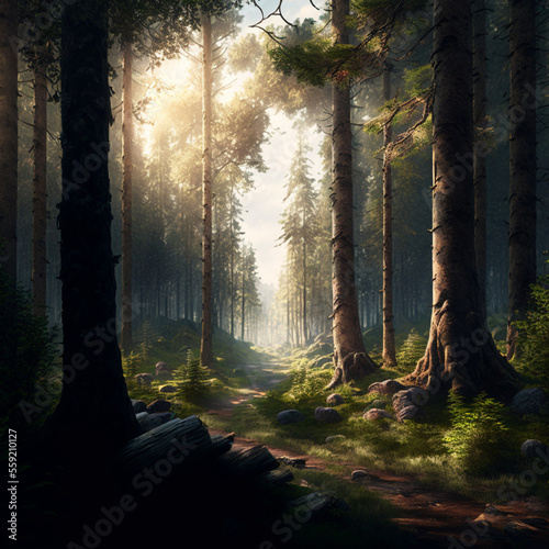 forest in the morning 2