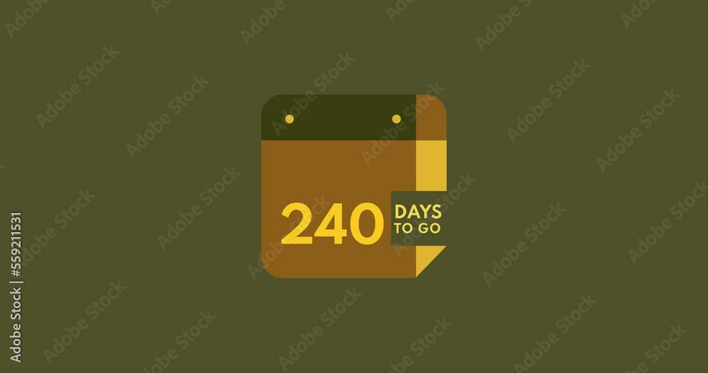 240 days to go calendar icon, 240 days countdown modern animation, Countdown left days 240 days to go calendar icon, 240 days countdown modern animation, Countdown left days