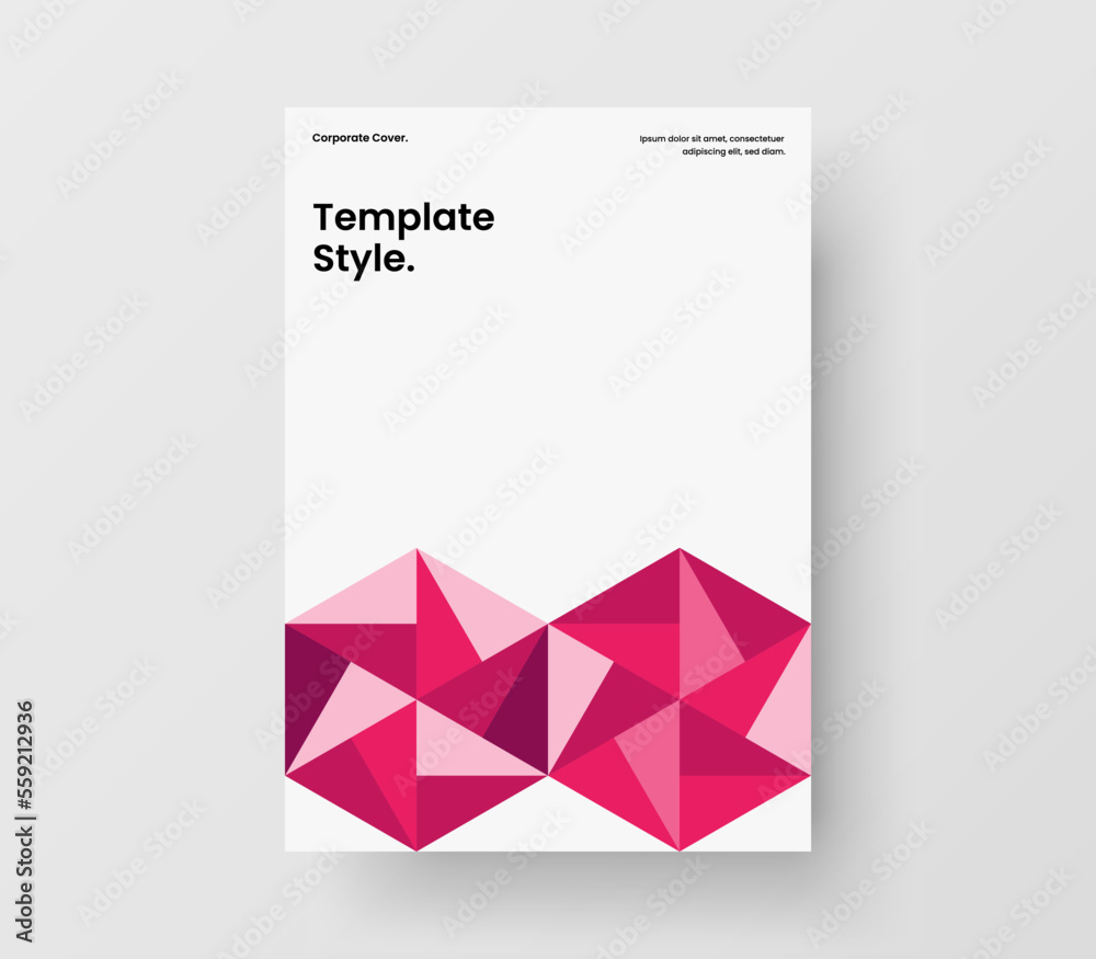 Fototapeta premium Modern mosaic pattern company identity layout. Minimalistic magazine cover design vector template.