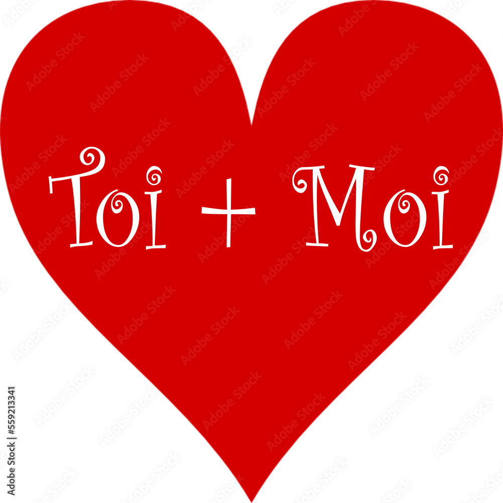 Carte coeur toi + moi Carte coeur toi + moi