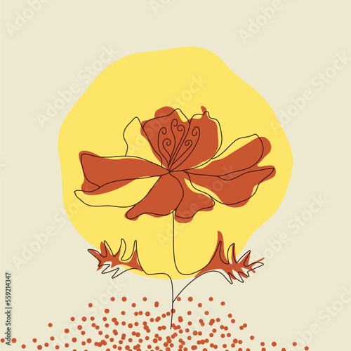 Minimal Hand Drawn Botanical Flower Poster
