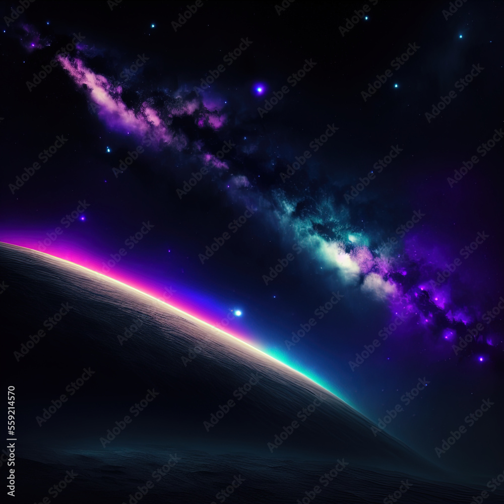 art illustration of the night sky . Generative AI art illustration of the night sky . Generative AI