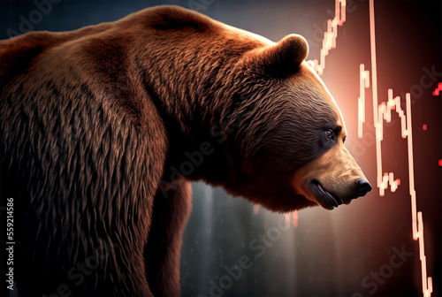 Les cours des actions à la bourse s'effondrent et l'ours mène la danse generative ai