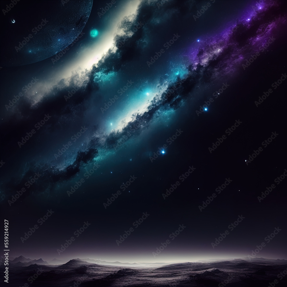 art illustration of the night sky . Generative AI art illustration of the night sky . Generative AI