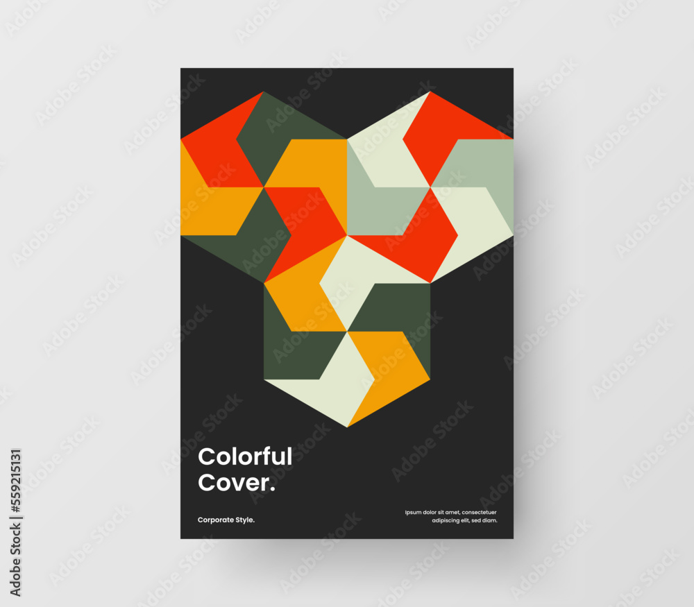 Fototapeta premium Fresh company identity design vector illustration. Original mosaic pattern booklet concept.