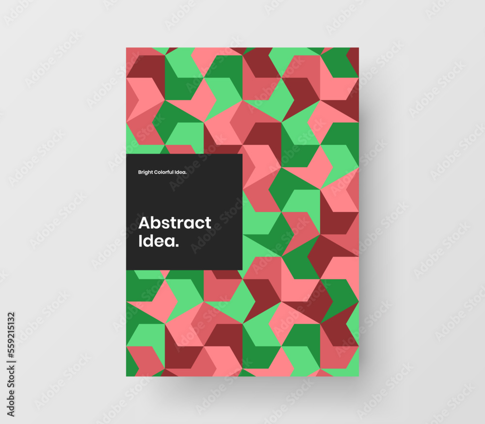 Minimalistic geometric tiles corporate cover layout. Amazing company brochure A4 design vector concept.