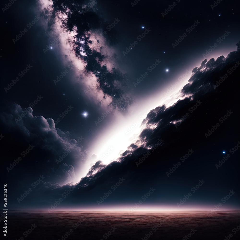 Fototapeta premium art illustration of the night sky . Generative AI