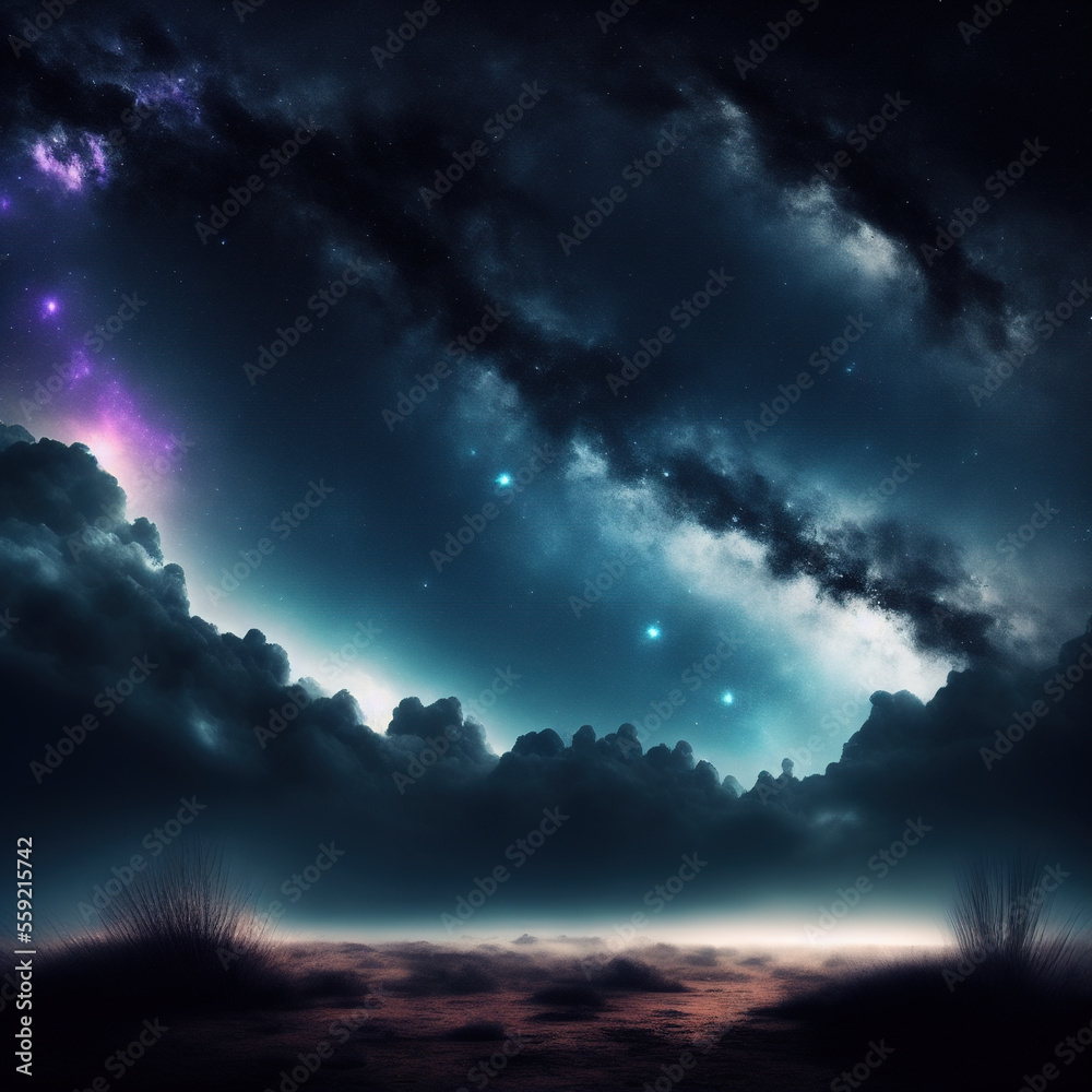 art illustration of the night sky . Generative AI