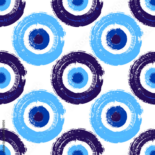 Painted round shapes seamless pattern graphic design.