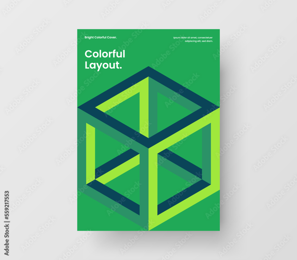 Premium geometric hexagons placard illustration. Modern corporate cover vector design layout.