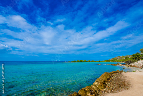 Tropical Caribbean island beach in Curacao
