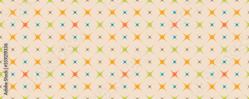 50s Mid Century Modern Seamless colorful Pattern. Retro vintage abstract geometric background