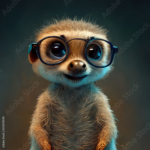 Cute Meerkat with glasses on.