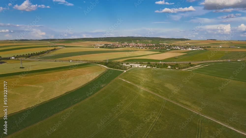 Aerial view of the verdant fields of Reims France Aerial view of the verdant fields of Reims France