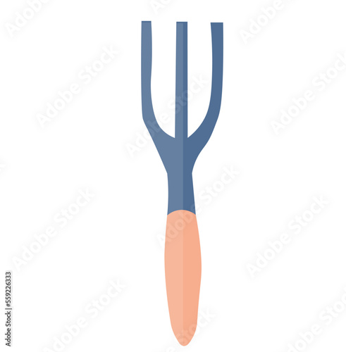 Gardener's rake on white background