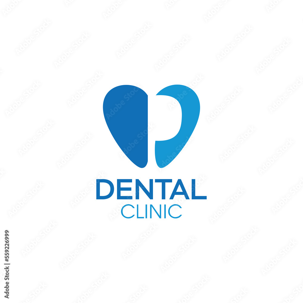 letter p dental logo design vector