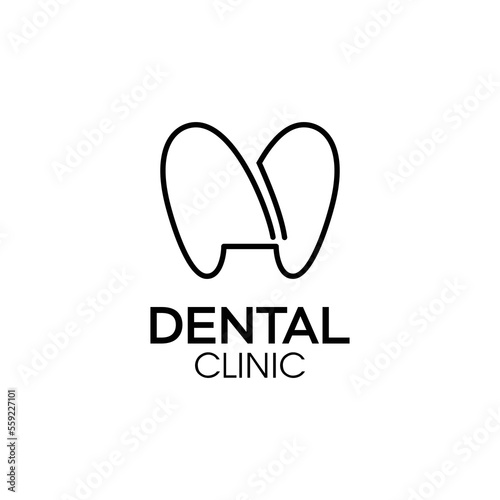 line art dental logo vector