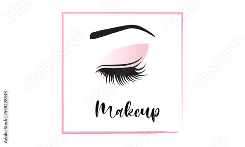 Modern logo for makeup artists. Eye icon with makeup