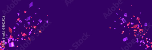 Violet and magenta cut out foil ribbon exploding confetti.