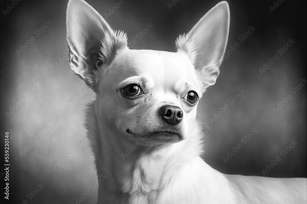 white Chihuahua portrait, Generative AI