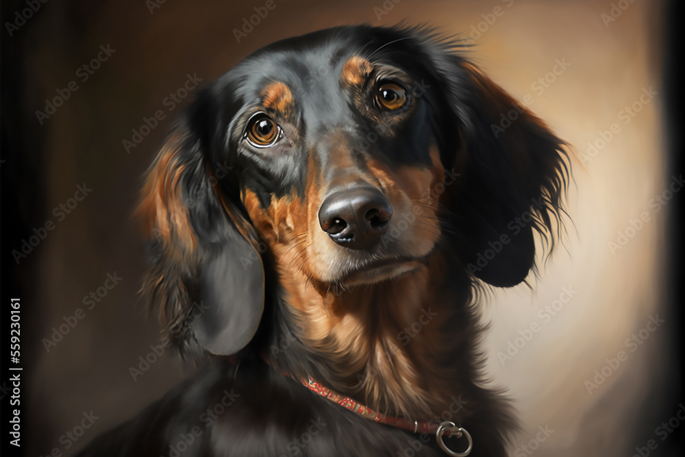 portrait of a dachshund, Generative AI
