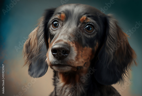 portrait of a dachshund, Generative AI