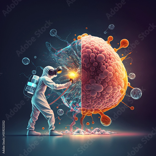 scientist fighting a virus