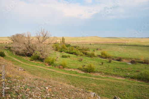 The surroundings of the city of Belaya Skala in the Crimea in the spring. The territory of Ukraine