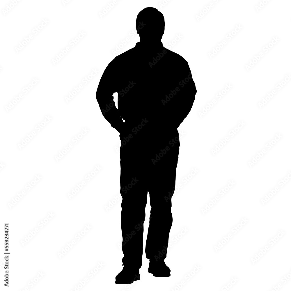 Vector silhouettes of people. Peoples shape. Black color on isolated white background. Graphic illustration. EPS10.