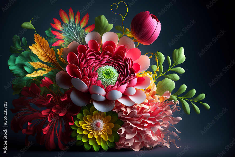 Valentine's Day Flower arrangement, Generative AI