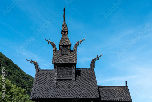 Stabkirche aus dem 12. Jahrhundert in Borgund, Norwegen photo