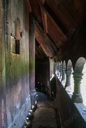 Stabkirche aus dem 12. Jahrhundert in Borgund, Norwegen photo