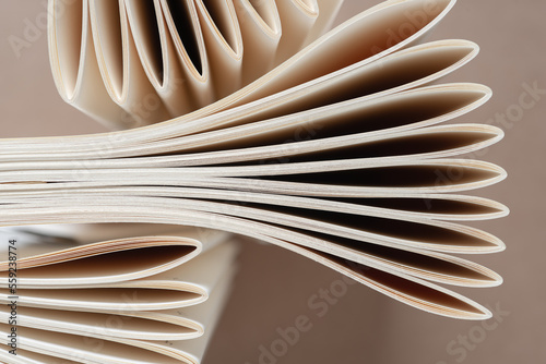 Fotografie folded paper into what are known as signatures in bookbinding - top down view