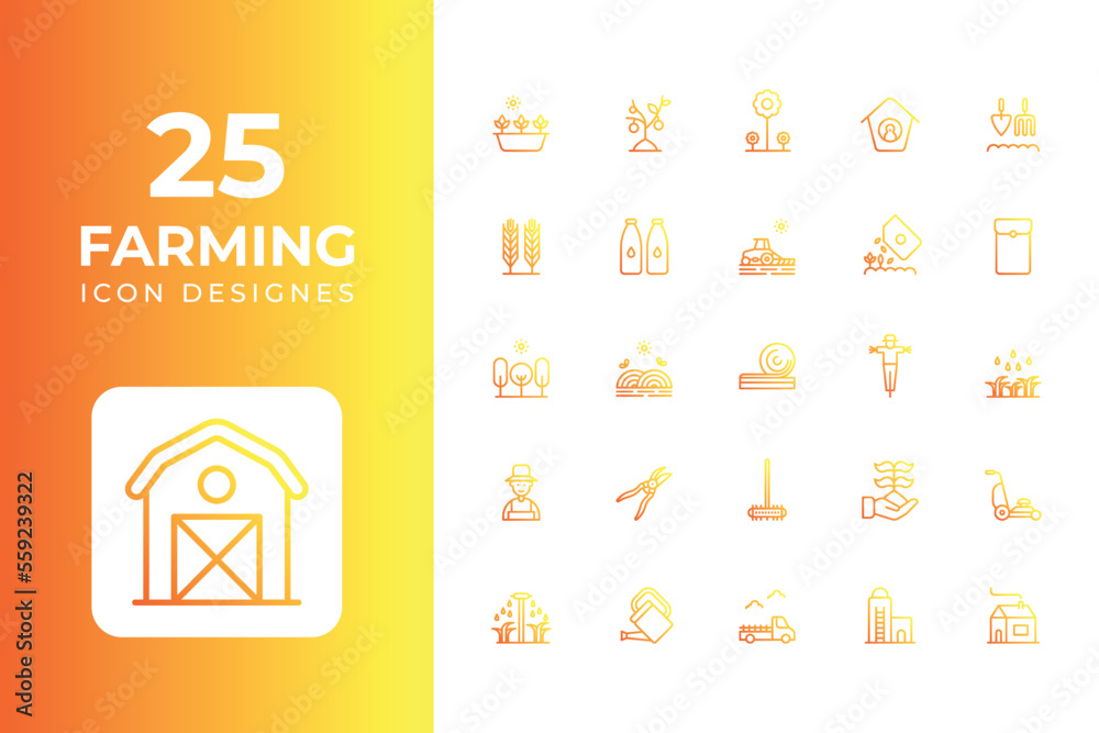 Farming Icons Set vector design Farming Icons Set vector design