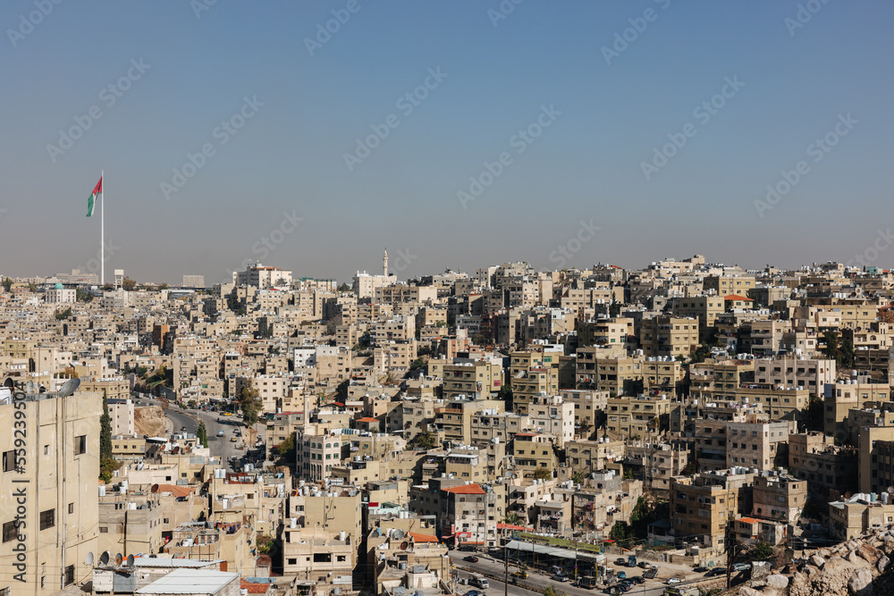 Amman cityscape, seen from the citadel in Amman. 